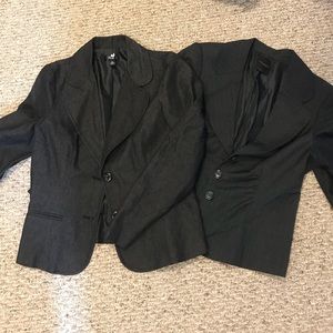 2 gray blazers